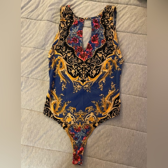Intimately Free People Women's Baroque Floral Thong Bodysuit xs - Picture 9 of 16